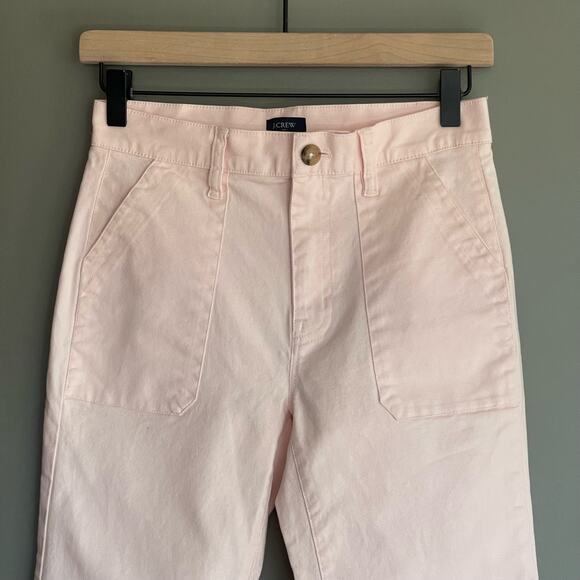 J. Crew 10" Highest Rise Utility Straight Pant in Stretch Canvas Size 24 Pink - Picture 4 of 15